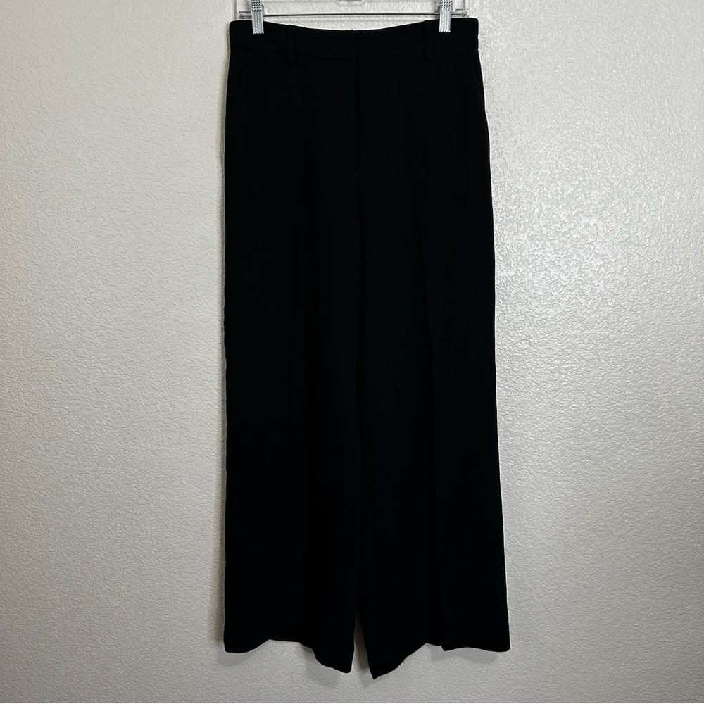 Aritzia Wilfred Black Chici Minimalist Contemporary Wide Leg Pants, Size 6